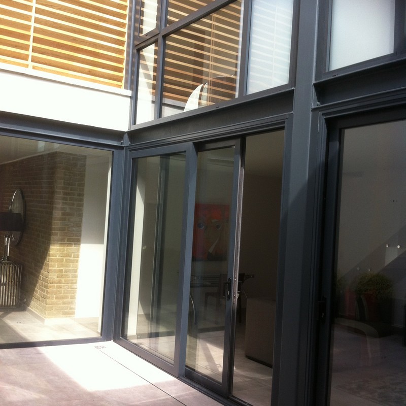 Anthracite aluminium sliding patio doors fitted in Ruislip
